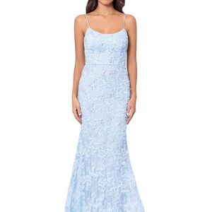 Aqua Light Blue Embellished Dress - NEW